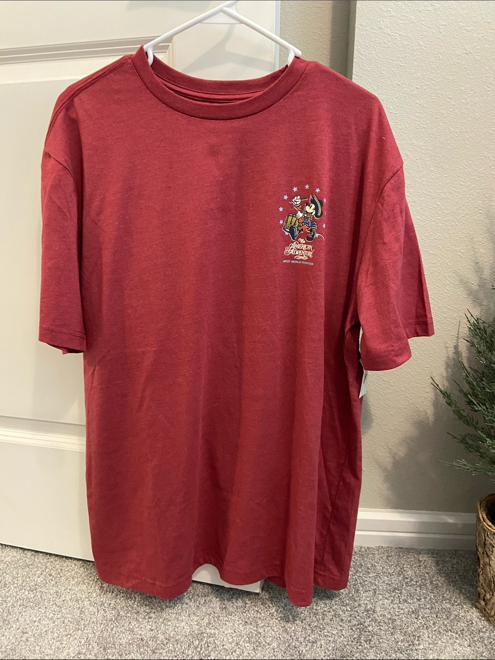 Brand new red Mickey American Adventure shirt from EPCOT. First version.